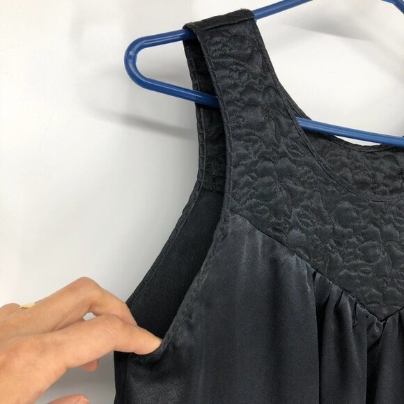 Vintage Giussepe Spinelli Black Satin Full Length Nightgown sleeveless maxi ~M - Picture 5 of 12